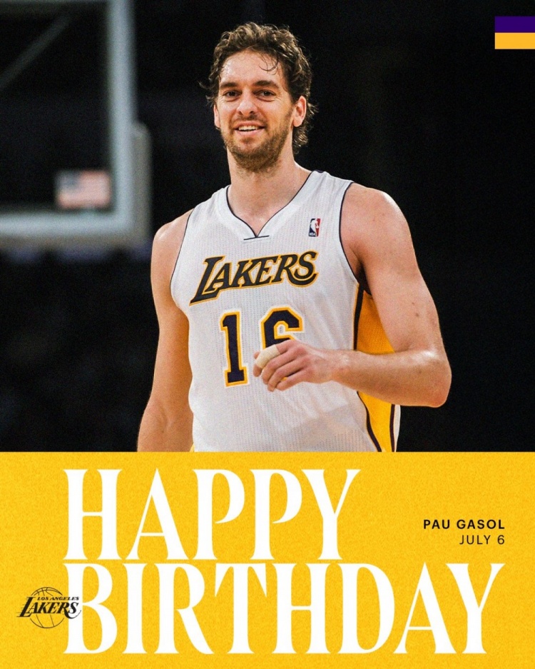 ?湖人官方祝福大加索尔45岁生日快乐：生日快乐 保罗?